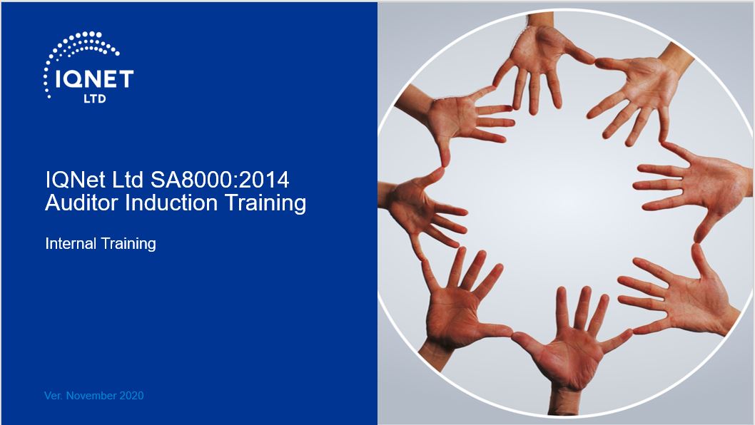 IQNet Ltd SA8000 Induction Training - Auditors